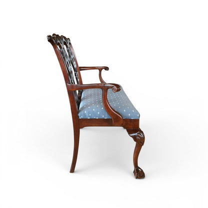 Century Blue Upholstered Bench