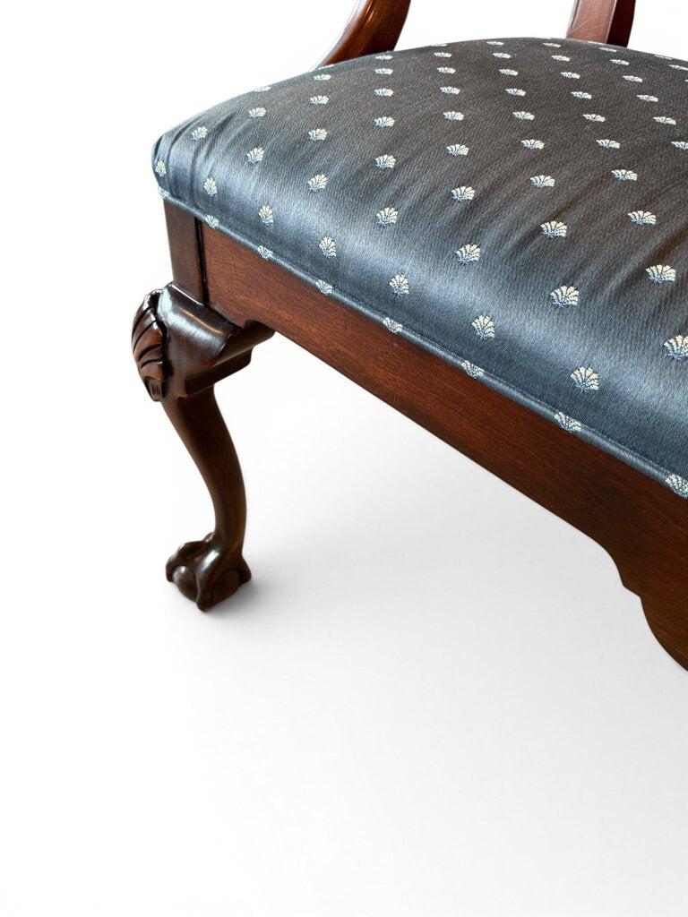 Century Blue Upholstered Bench