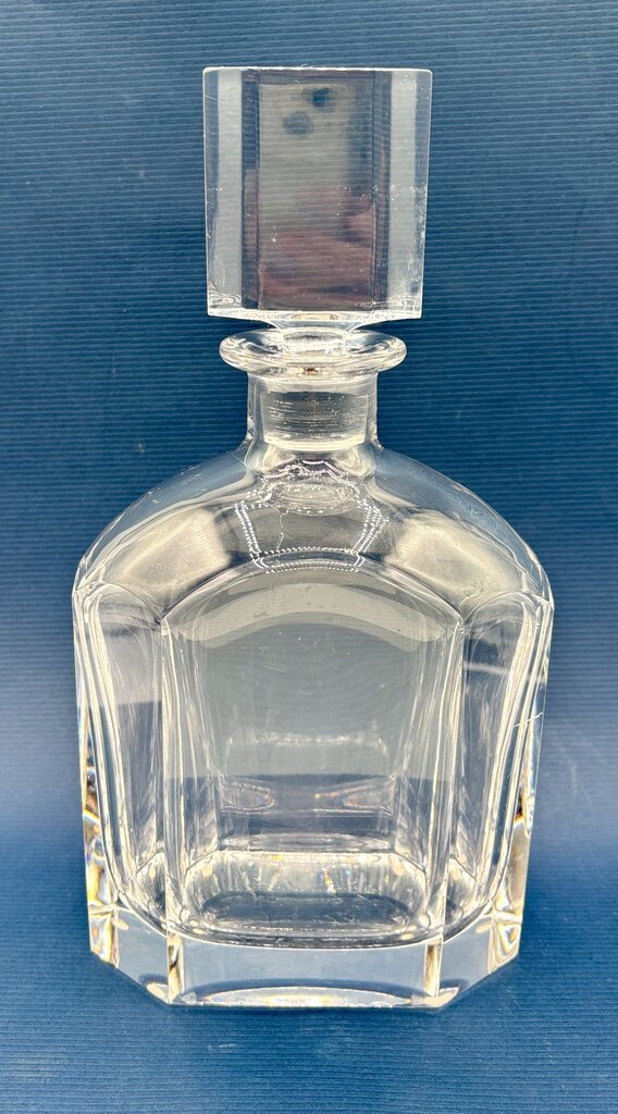 Orrefors Panel Cut 8” Crystal Decanter Signed /j