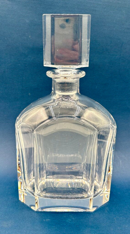 Orrefors Panel Cut 8” Crystal Decanter Signed /j