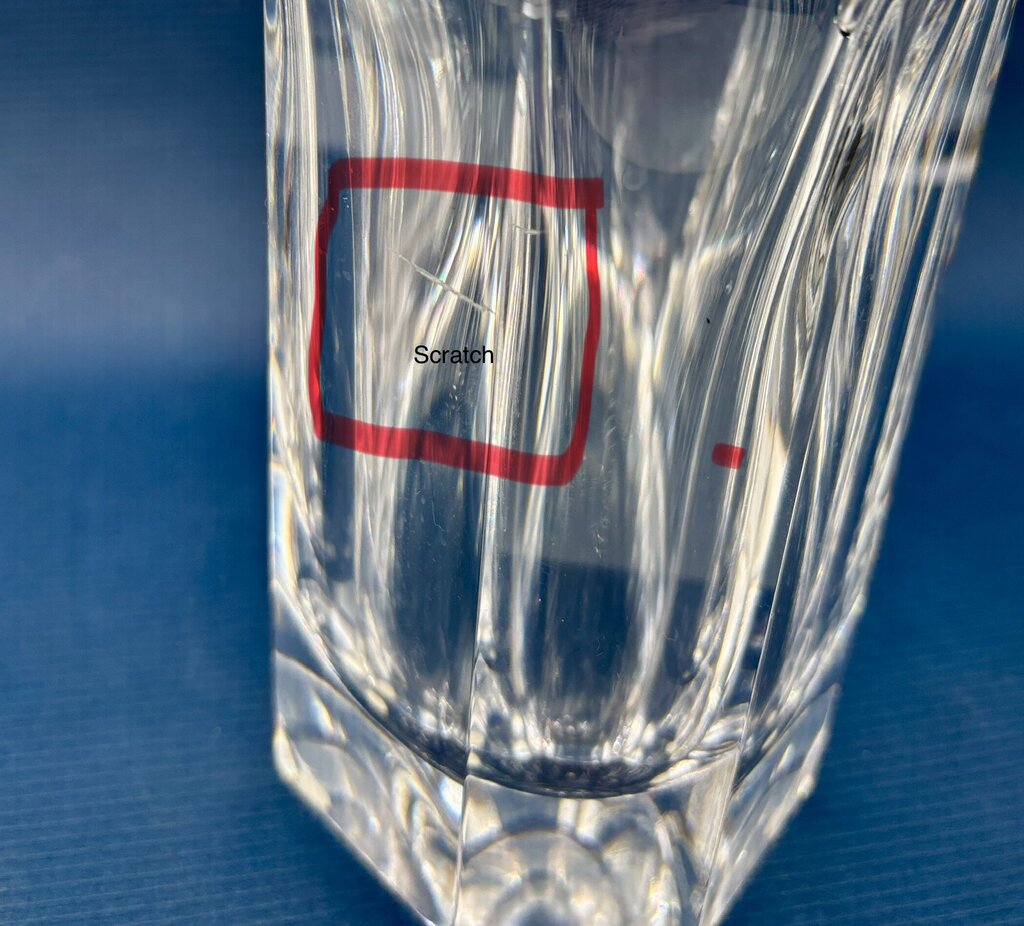Orrefors Panel Cut 8” Crystal Decanter Signed /j