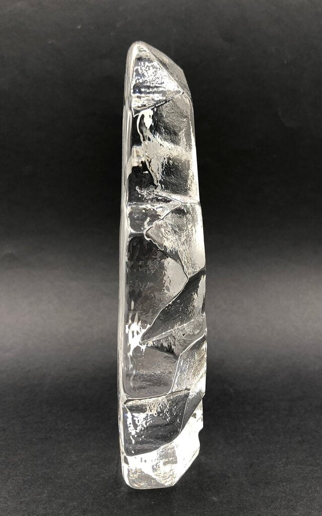Signed Mats Jonasson Bald Eagle Lead Crystal Sculpture /b