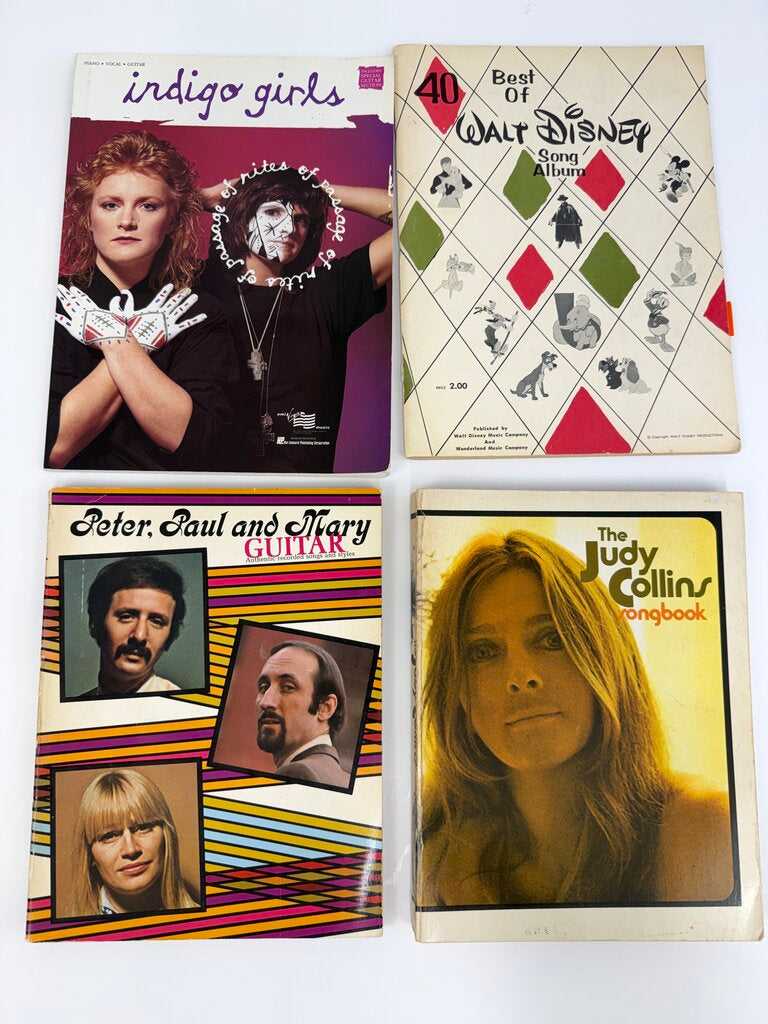 VTG lot of 4 Song Books Piano/Guitar Judy Collins-Indigo Girls-Disney-Peter, Paul & Mary /r0