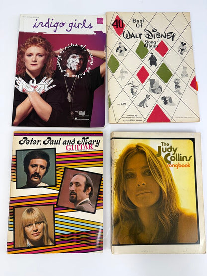 VTG lot of 4 Song Books Piano/Guitar Judy Collins-Indigo Girls-Disney-Peter, Paul & Mary /r0