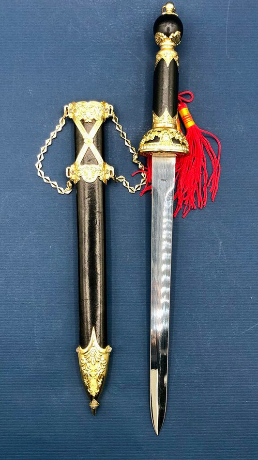 Decorative Chinese Straight Knife/ Sword w/ Sheath /b