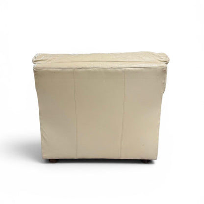 Genuine Reid Leather Cream Chair