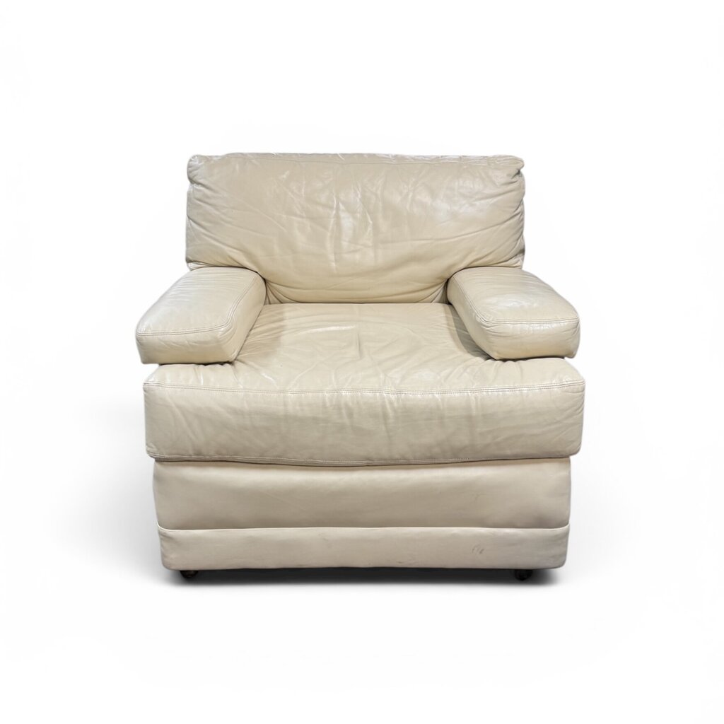 Genuine Reid Leather Cream Chair