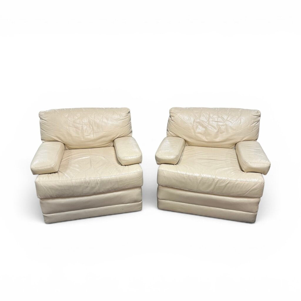 Genuine Reid Leather Cream Chair
