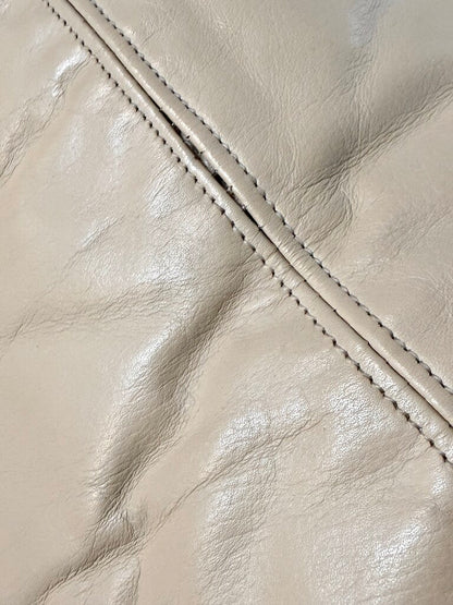 Genuine Reid Leather Cream Chair