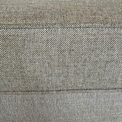 Tan 2 Seater Couch with Striped Pillows