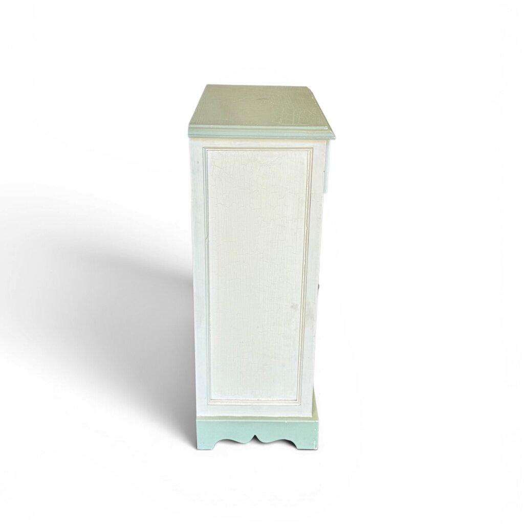 Hand Painted Small Cabinet & Matching Mirror Set