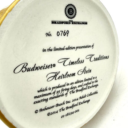 Budweiser Bradford Exchange Timeless Traditions Heirloom Collectable Stein
