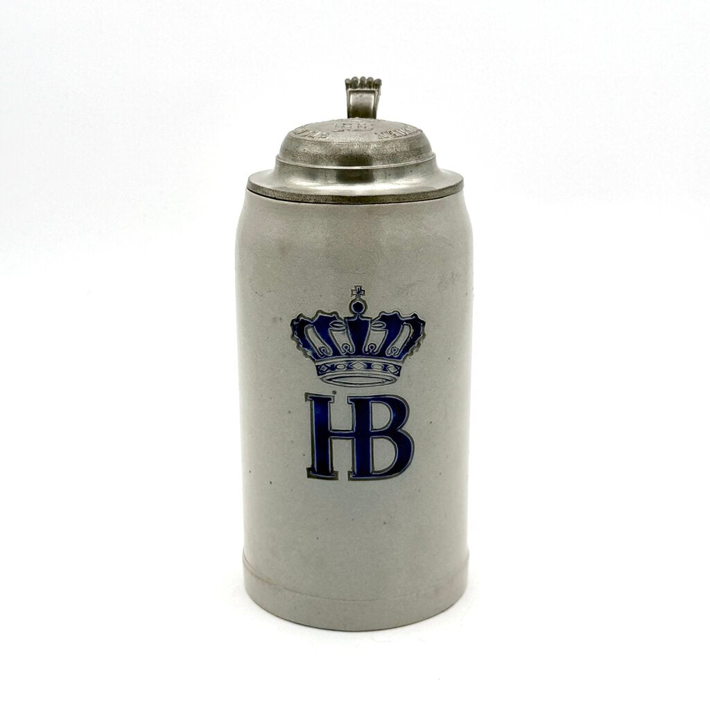 VTG Hofbrauhaus Munchen Salt Glaze Beer Stein With Pewter Lid
