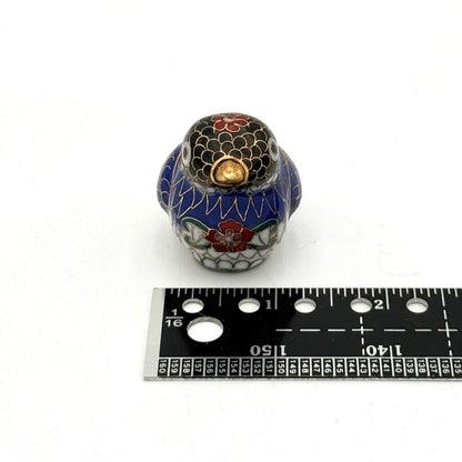VTG Chinese Cloisonne Little Blue Bird Figurine
