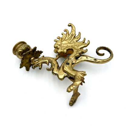 VTG Set of 2 Mythical Griffin Brass Candle Stick Holders