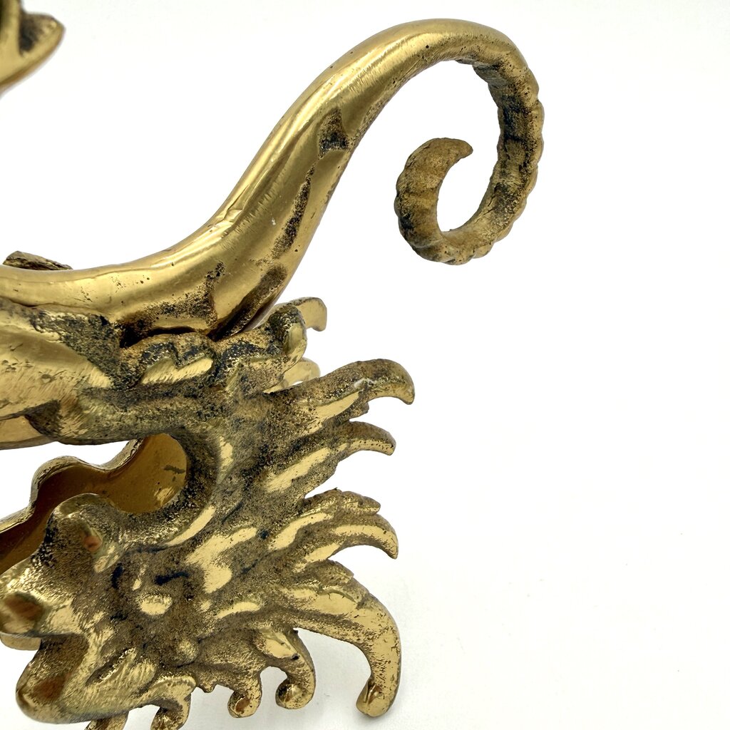 VTG Set of 2 Mythical Griffin Brass Candle Stick Holders