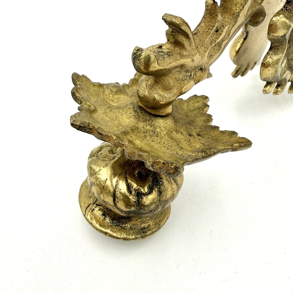 VTG Set of 2 Mythical Griffin Brass Candle Stick Holders