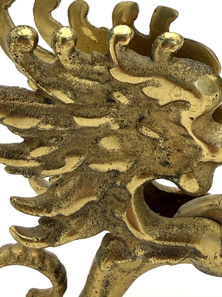 VTG Set of 2 Mythical Griffin Brass Candle Stick Holders