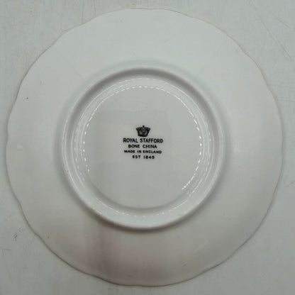 Vintage Royal Stafford Buckingham Black Gold Ivory Bone China Cup & Saucer Set Made In England /cb