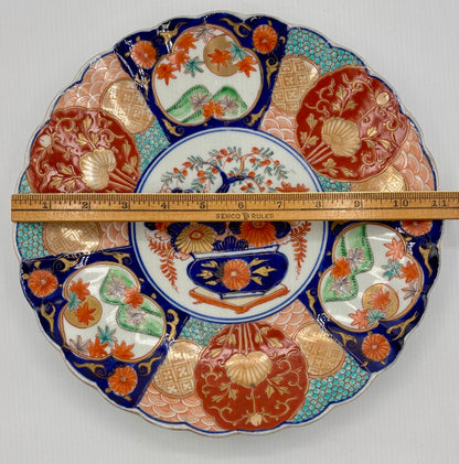 Vtg. Japanese 11 In. Imari Plate/Charger Six Panel /j
