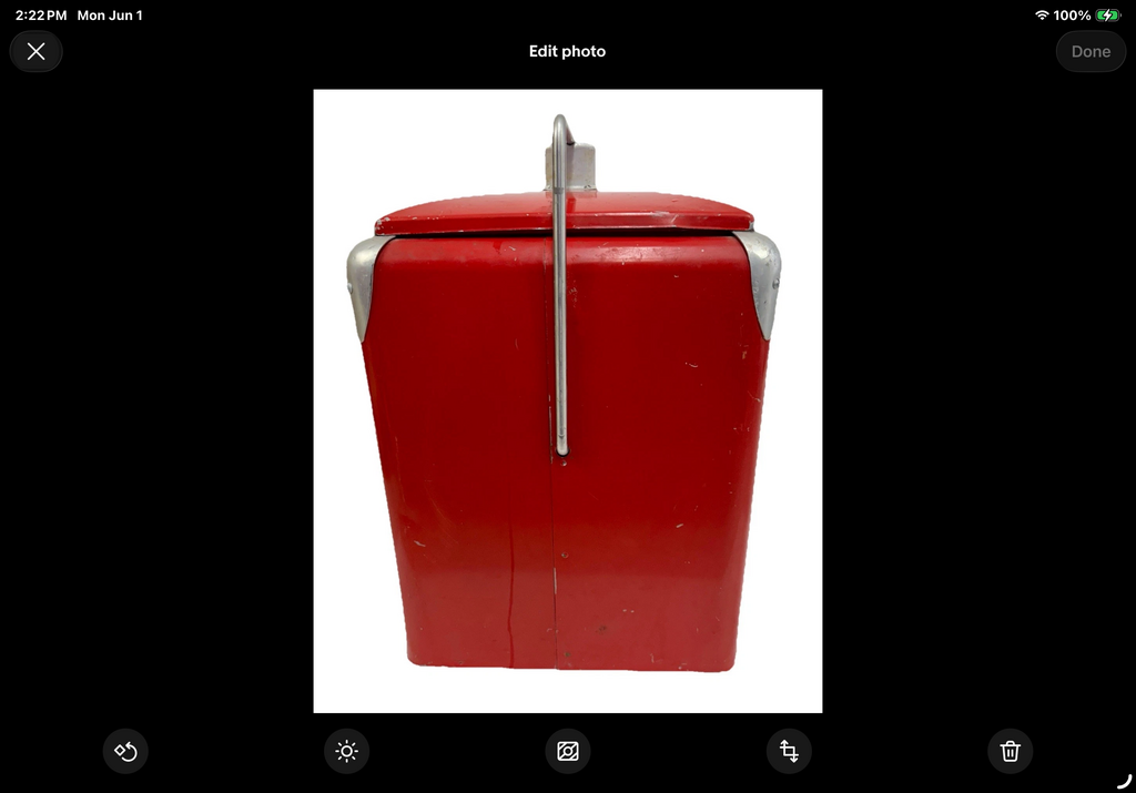 Vtg. Red Coca Cola Cooler with Tray /j