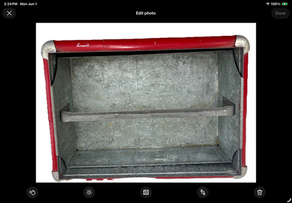 Vtg. Red Coca Cola Cooler with Tray /j