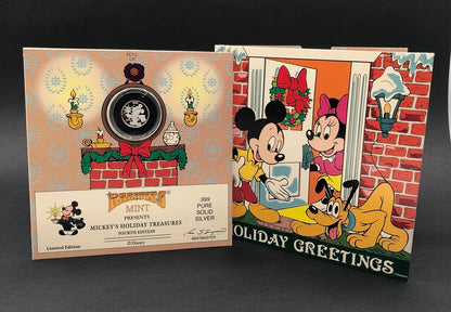 Rarities Mint Disney .999 Solid Silver Coin Mickey’s Holiday Treasures 4th Edition /b