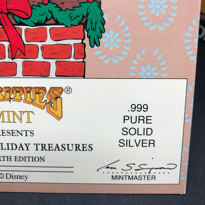 Rarities Mint Disney .999 Solid Silver Coin Mickey’s Holiday Treasures 4th Edition /b