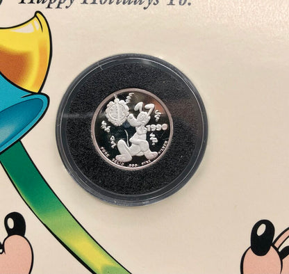 Rarities Mint Disney .999 Solid Silver Coin Mickey’s Holiday Treasures 4th Edition /b
