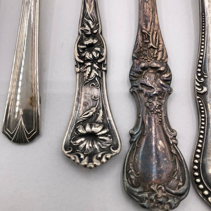 13pc Ornate Antique Silver Plate Spoons & Lemon Forks /b