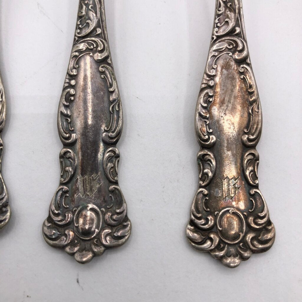 13pc Ornate Antique Silver Plate Spoons & Lemon Forks /b