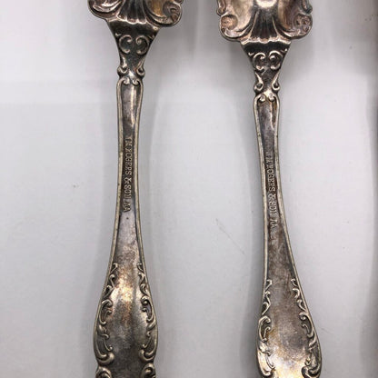 13pc Ornate Antique Silver Plate Spoons & Lemon Forks /b