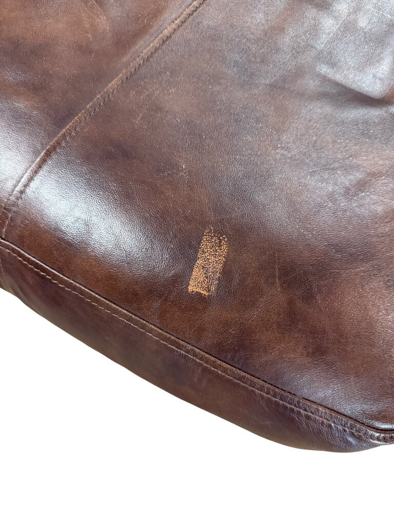 Dark Brown Leather Chair With Ottoman