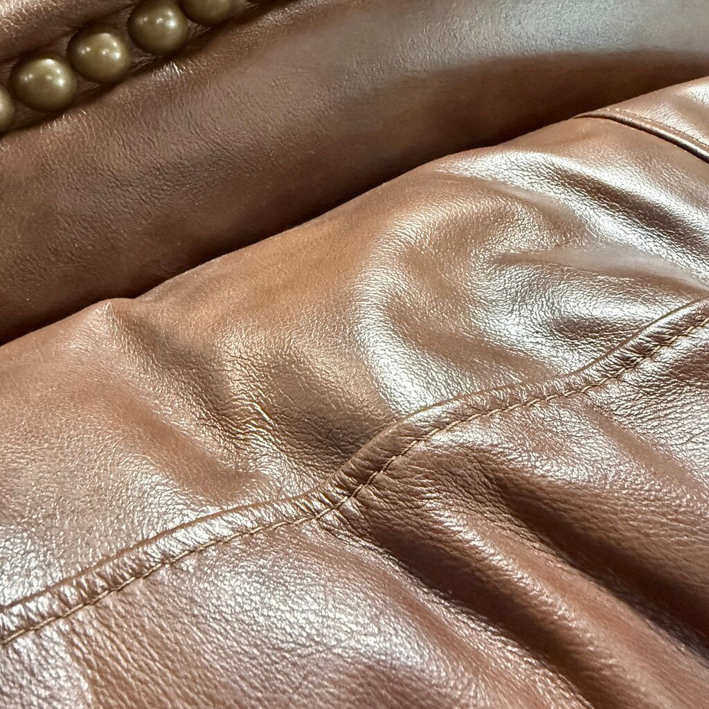 Dark Brown Leather Chair With Ottoman