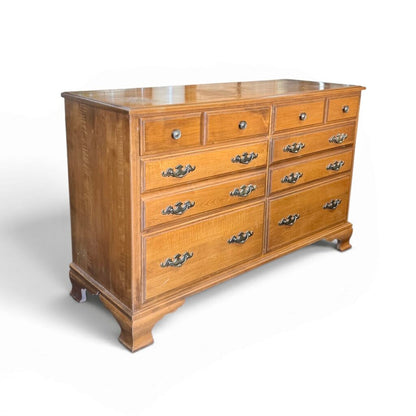 6 Drawer Oak Dresser & Mirror