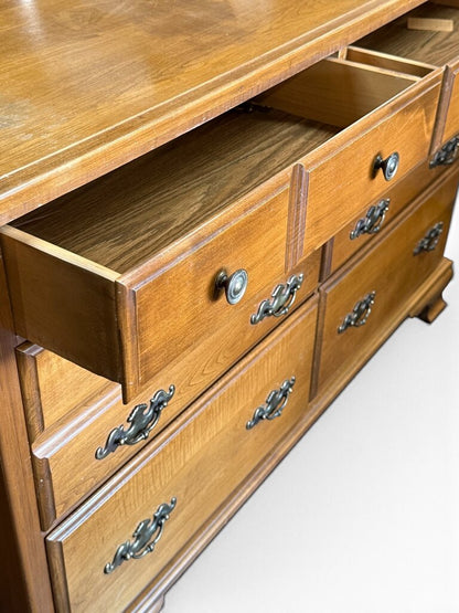 6 Drawer Oak Dresser & Mirror