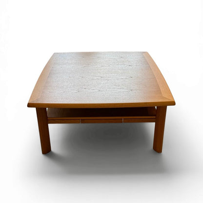 Teak Square Coffee Table With Push Drawers