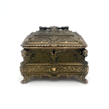 Antique 19th Century Bombe Louis XV Style Gilded Bronze Jewelry Box