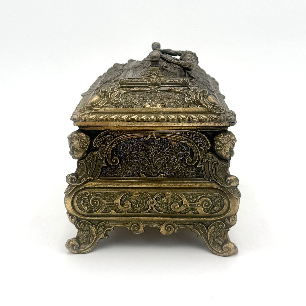 Antique 19th Century Bombe Louis XV Style Gilded Bronze Jewelry Box