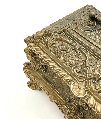 Antique 19th Century Bombe Louis XV Style Gilded Bronze Jewelry Box