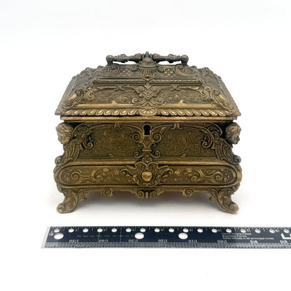 Antique 19th Century Bombe Louis XV Style Gilded Bronze Jewelry Box