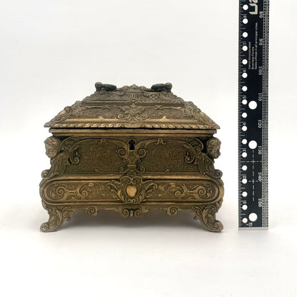 Antique 19th Century Bombe Louis XV Style Gilded Bronze Jewelry Box