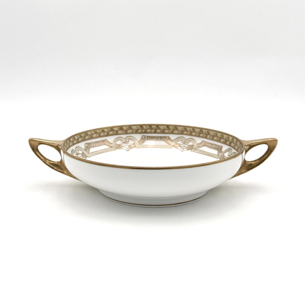 Antique Nippon Morimura Art Nouveau Wreath Bowl with Gold Luster Accents
