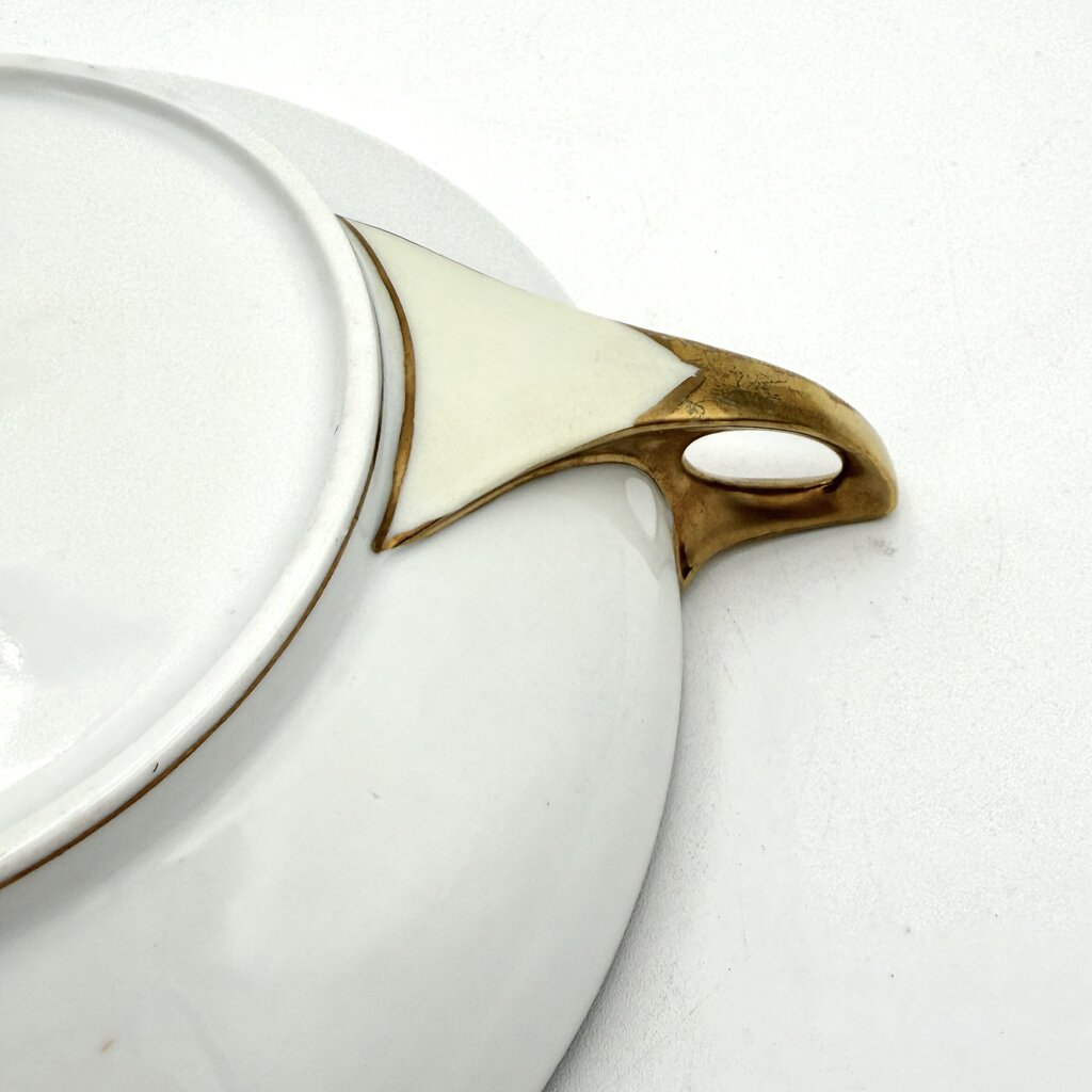 Antique Nippon Morimura Art Nouveau Wreath Bowl with Gold Luster Accents