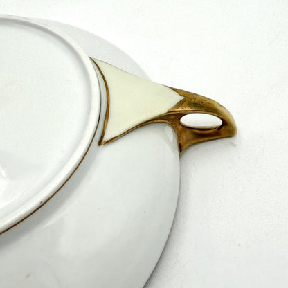 Antique Nippon Morimura Art Nouveau Wreath Bowl with Gold Luster Accents