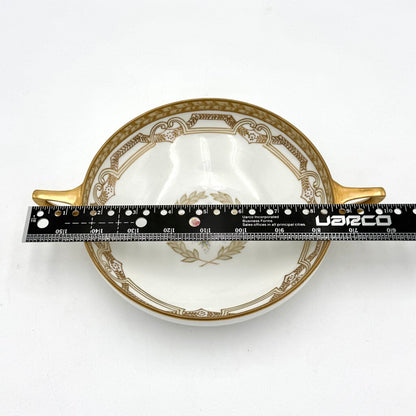 Antique Nippon Morimura Art Nouveau Wreath Bowl with Gold Luster Accents