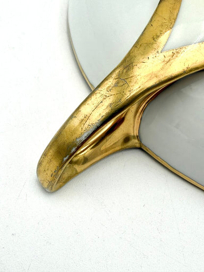 Antique Nippon Parrot and Floral Art Nouveau Bowl With Gold Luster Accents