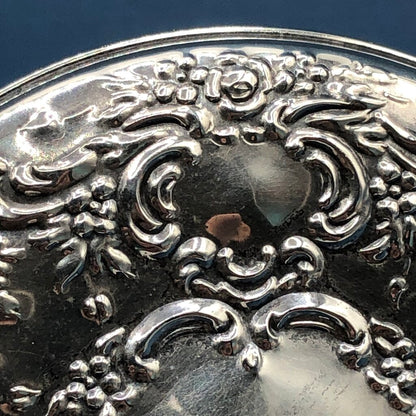 Vtg Towle Sterling Silver Mirrored Repoussé Vanity Jar Lid /b