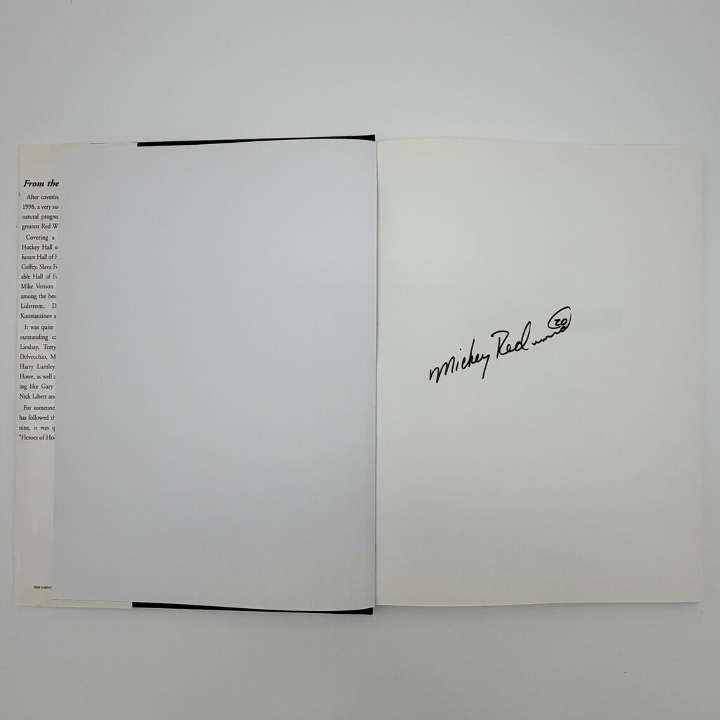 Detroit Red Wings Heroes of Hockeytown From A to Z by Paul Harris Signed by Mickey Redmond 1999 Hardcover Book /cb