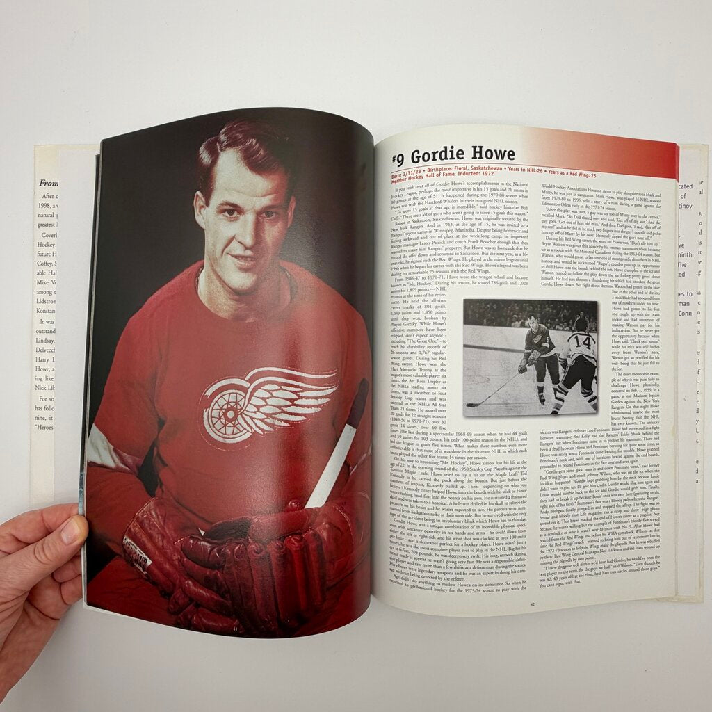 Detroit Red Wings Heroes of Hockeytown From A to Z by Paul Harris Signed by Mickey Redmond 1999 Hardcover Book /cb